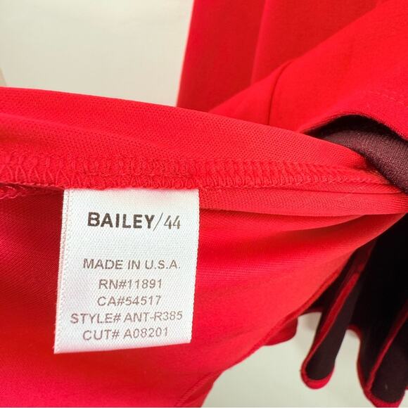 Anthropologie Bailey 44 Zoe Red Ponte Stretch Knit Fit & Flare Mini Dress XS - Picture 7 of 13